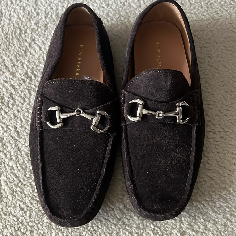 New Republic Brown Suede Loafers Size 7 EUR 39